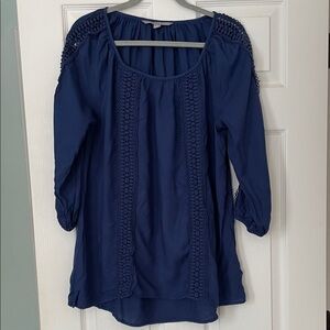 Elegant Navy Blue Women's Top M